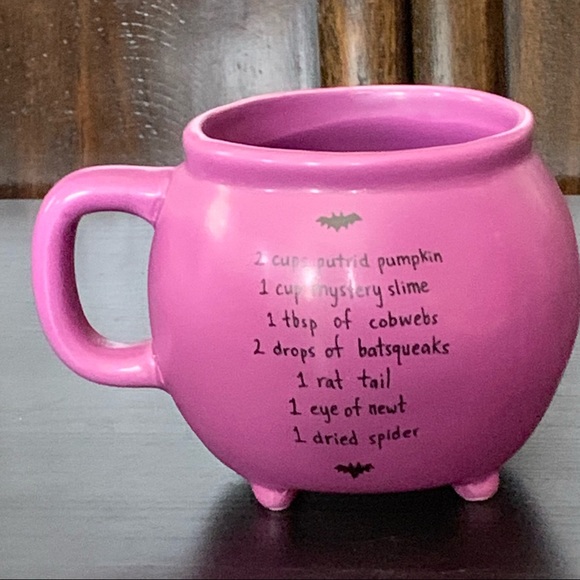 Rae Dunn WITCH’S BREW Double Sided Ceramic Cauldron Mug with Recipe - Purple - Picture 8 of 13